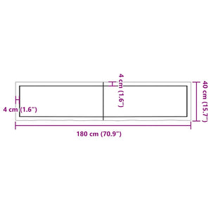 Wandregal Eiche massiv 180 cm Hellbraun