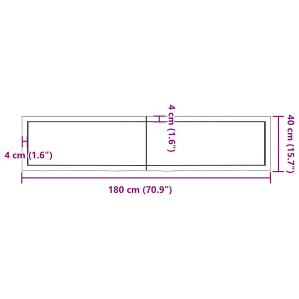 Wandregal Eiche massiv 180 cm Hellbraun