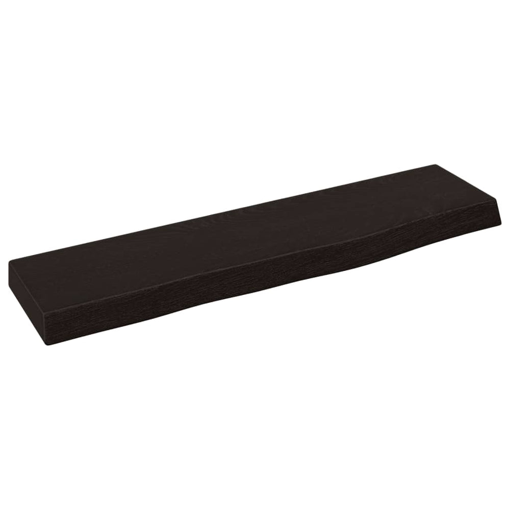 Dunkelbraunes Wandregal 40 cm Eiche Massivholz