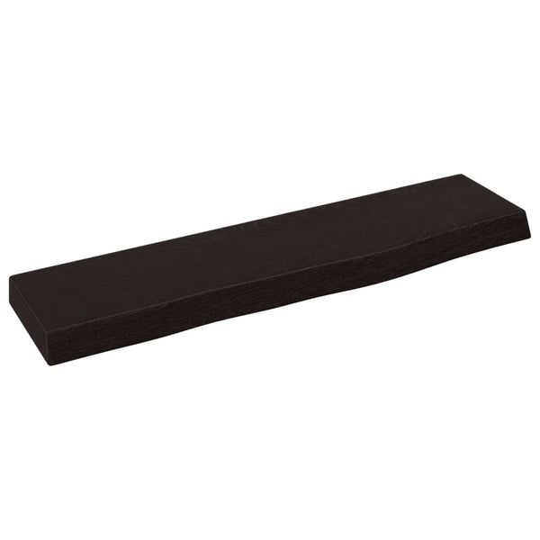 Dunkelbraunes Wandregal 40 cm Eiche Massivholz