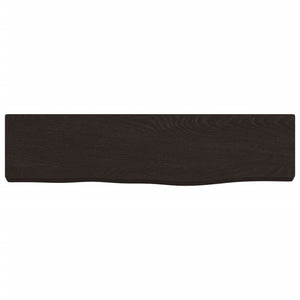 Dunkelbraunes Wandregal 40 cm Eiche Massivholz