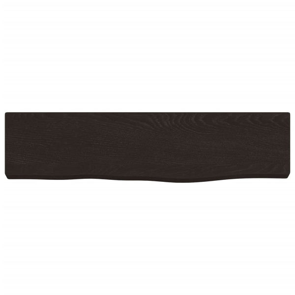 Dunkelbraunes Wandregal 40 cm Eiche Massivholz