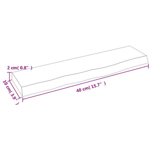 Dunkelbraunes Wandregal 40 cm Eiche Massivholz