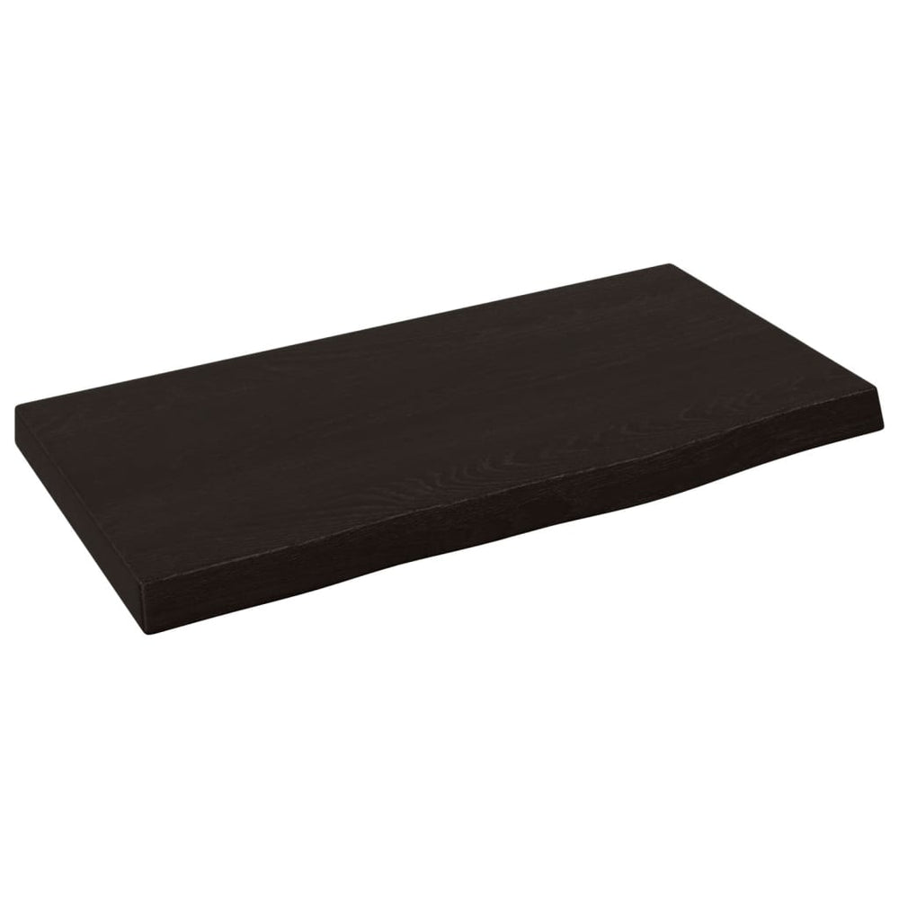 Wandregal Dunkelbraun 40 cm Eiche Massivholz