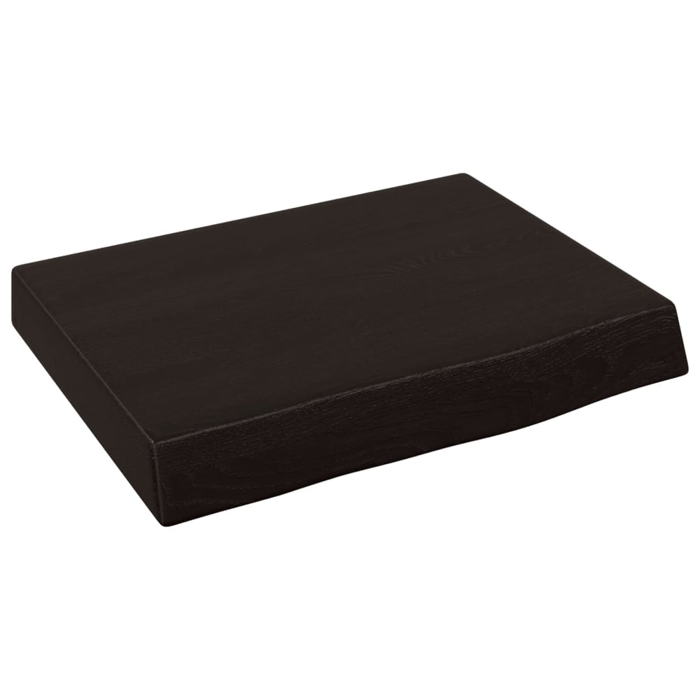 Dunkelbraunes Wandregal 40 cm Eiche Massivholz