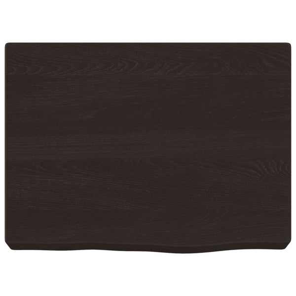 Dunkelbraunes Wandregal 40 cm Eiche Massivholz