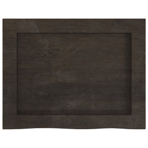 Dunkelbraunes Wandregal 40 cm Eiche Massivholz