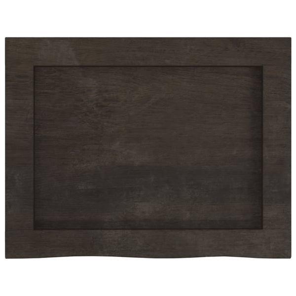 Dunkelbraunes Wandregal 40 cm Eiche Massivholz
