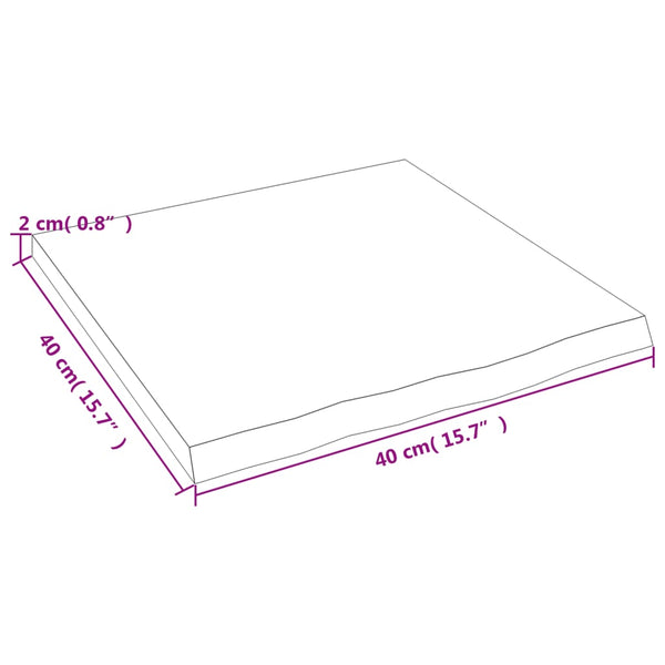 Wandregal Dunkelbraun Eiche Massivholz 40x40 cm