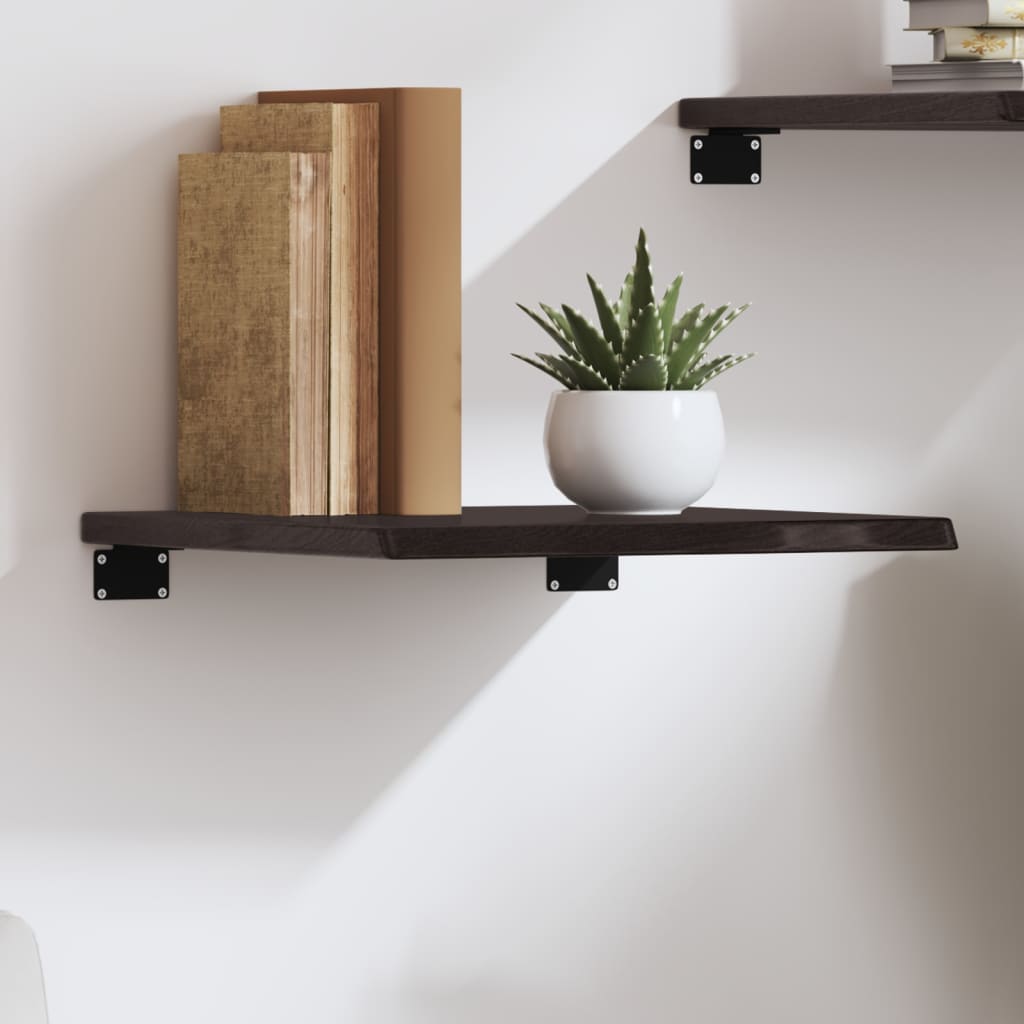 Wandregal Dunkelbraun Eiche Massivholz 40x40 cm