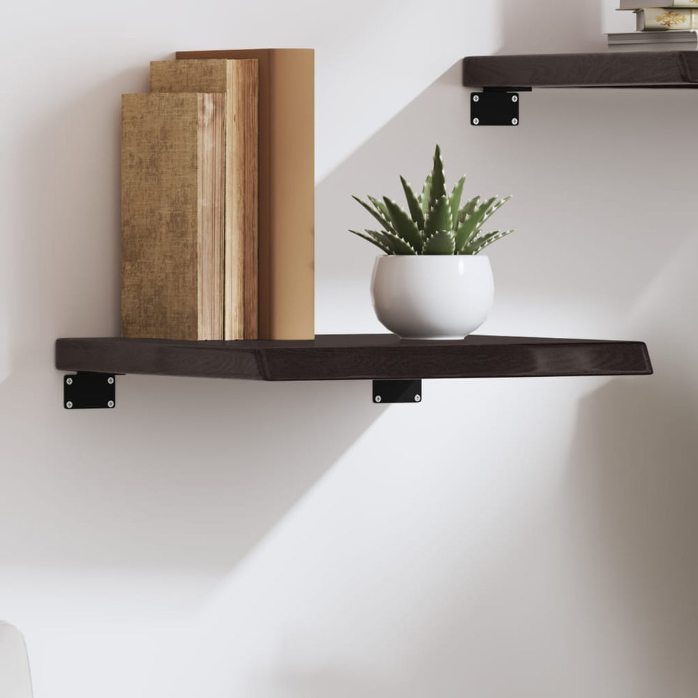 Wandregal Dunkelbraun Eiche Massivholz 40x40 cm