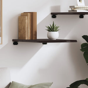 Dunkelbraunes Wandregal 40x60 cm Eiche Massivholz
