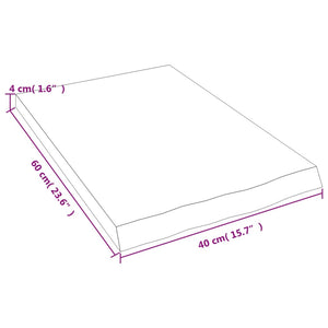Wandregal Dunkelbraun 40x60 cm Eiche Massivholz