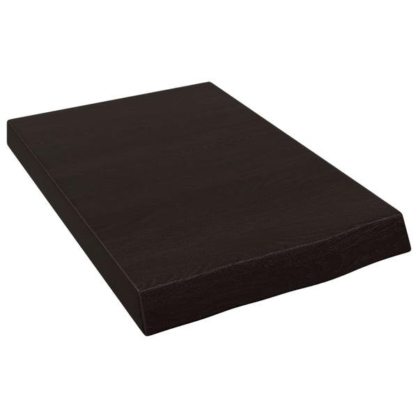 Dunkelbraunes Wandregal Eiche Massivholz 40x60 cm