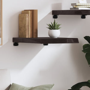 Dunkelbraunes Wandregal Eiche Massivholz 40x60 cm
