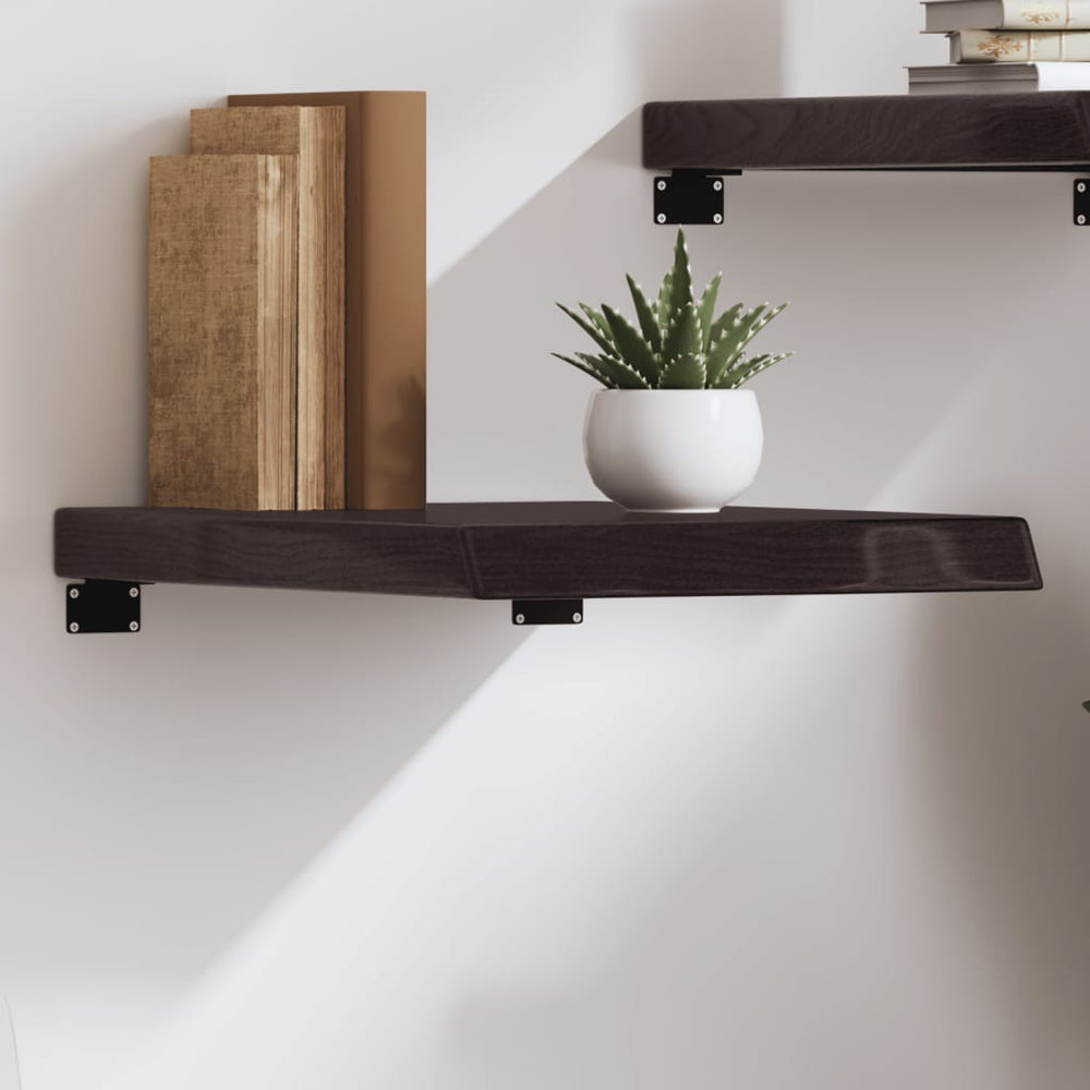 Dunkelbraunes Wandregal Eiche Massivholz 40x60 cm