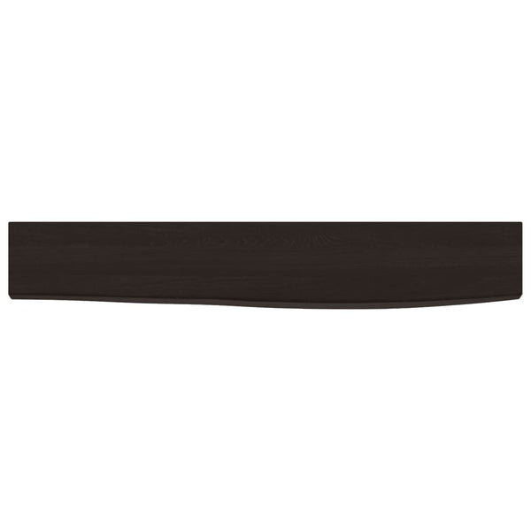 Dunkelbraunes Wandregal 60 cm Eiche Massivholz