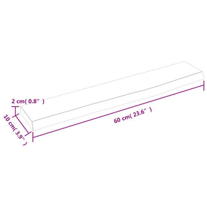 Dunkelbraunes Wandregal 60 cm Eiche Massivholz