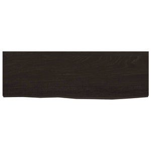 Dunkelbraunes Wandregal 60x20 cm Eiche Massivholz