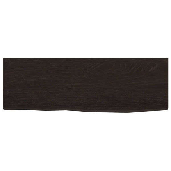 Dunkelbraunes Wandregal 60x20 cm Eiche Massivholz