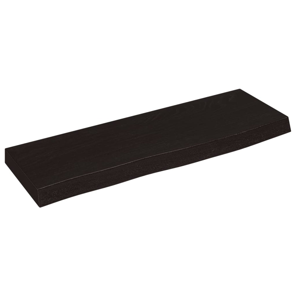 Dunkelbraunes Wandregal 60x20 cm Eiche Massivholz