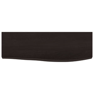 Dunkelbraunes Wandregal 60x20 cm Eiche Massivholz