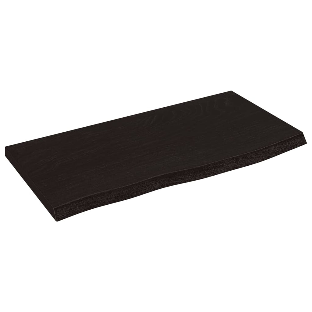 Wandregal Dunkelbraun 60cm Eiche Massivholz