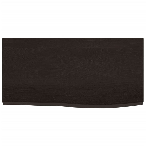 Wandregal Dunkelbraun 60cm Eiche Massivholz
