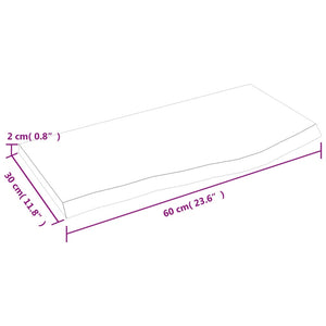 Wandregal Dunkelbraun 60cm Eiche Massivholz