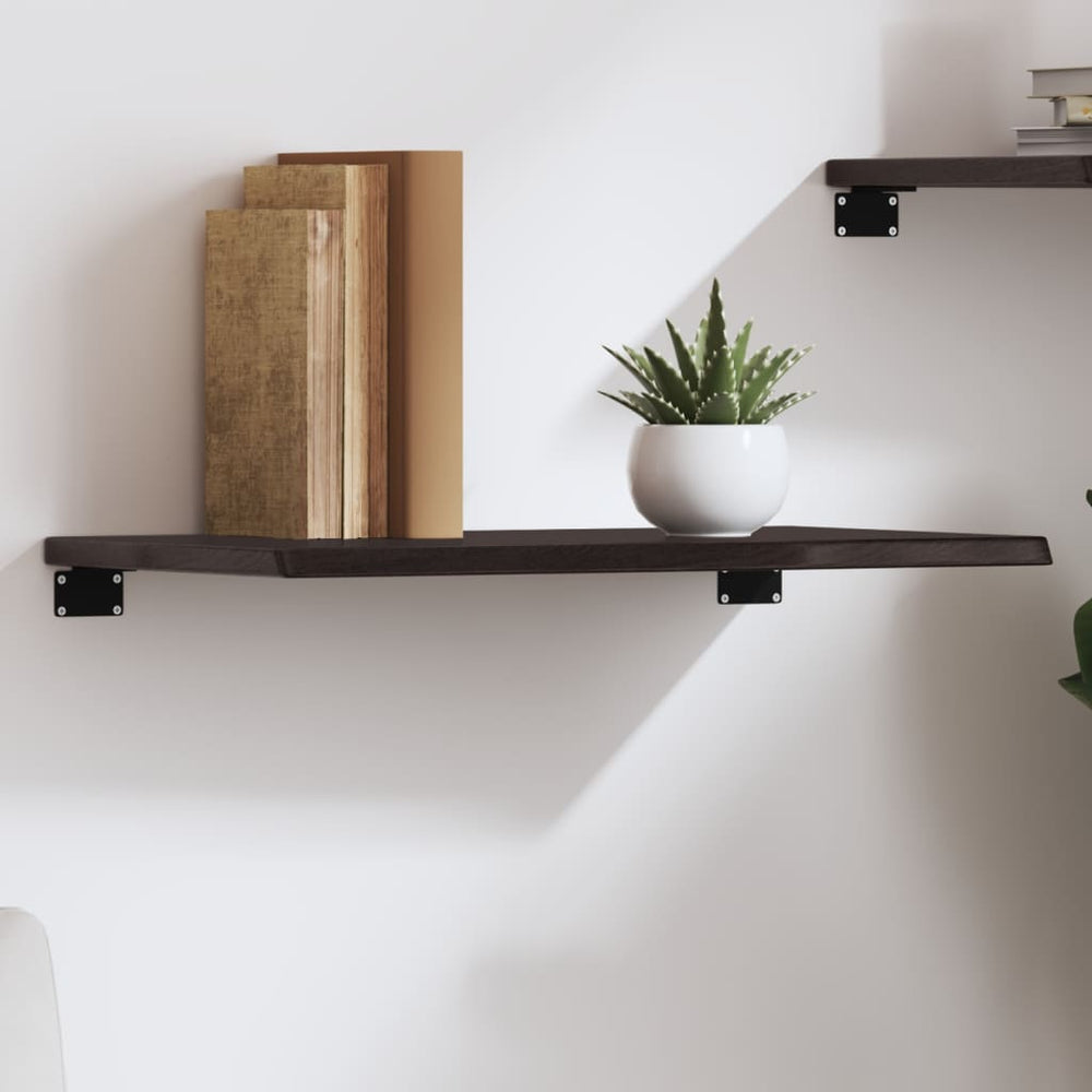 Wandregal Dunkelbraun 60cm Eiche Massivholz
