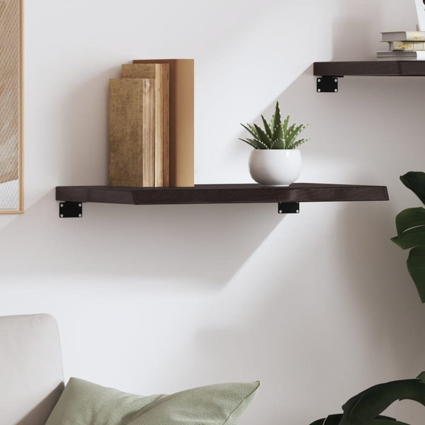 Dunkelbraunes Wandregal 60 cm Eiche Massivholz