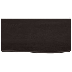 Dunkelbraunes Wandregal 60 cm Eiche Massivholz