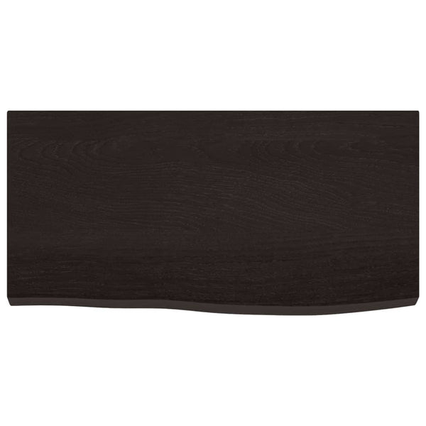 Dunkelbraunes Wandregal 60 cm Eiche Massivholz