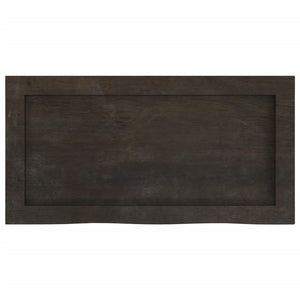 Dunkelbraunes Wandregal 60 cm Eiche Massivholz