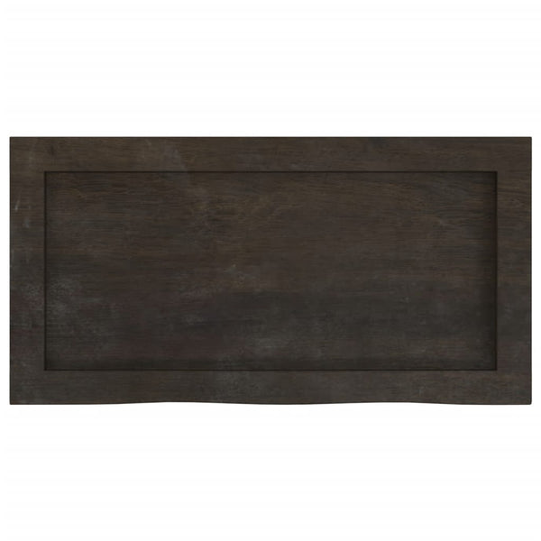 Dunkelbraunes Wandregal 60 cm Eiche Massivholz