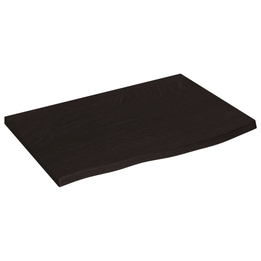 Wandregal Dunkelbraun 60x40 cm Eiche Massivholz