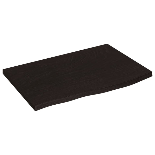 Wandregal Dunkelbraun 60x40 cm Eiche Massivholz