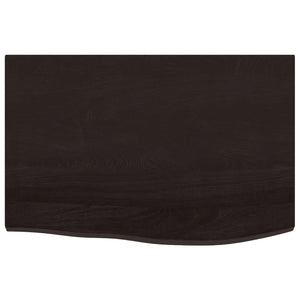 Wandregal Dunkelbraun 60x40 cm Eiche Massivholz