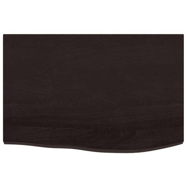Wandregal Dunkelbraun 60x40 cm Eiche Massivholz