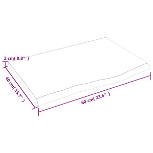 Wandregal Dunkelbraun 60x40 cm Eiche Massivholz