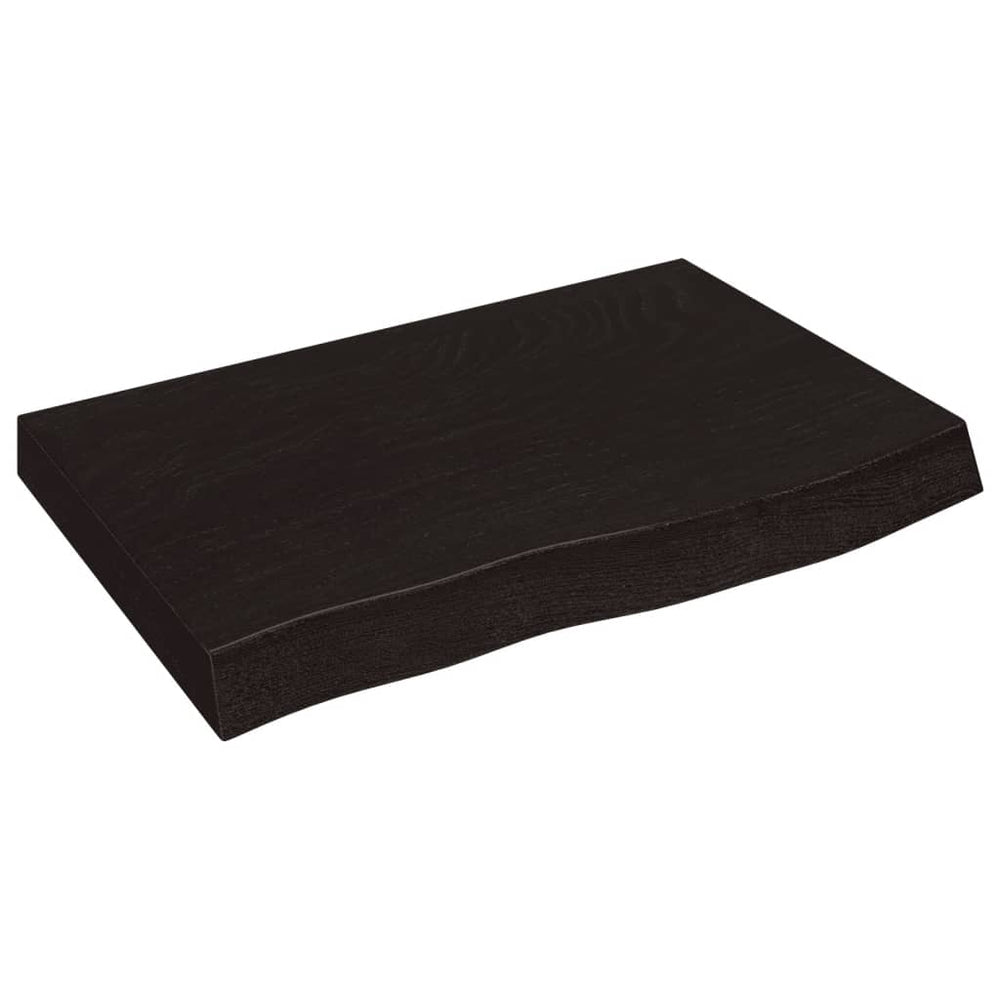 Wandregal Dunkelbraun 60x40 cm Eiche Massivholz