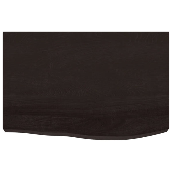 Wandregal Dunkelbraun 60x40 cm Eiche Massivholz