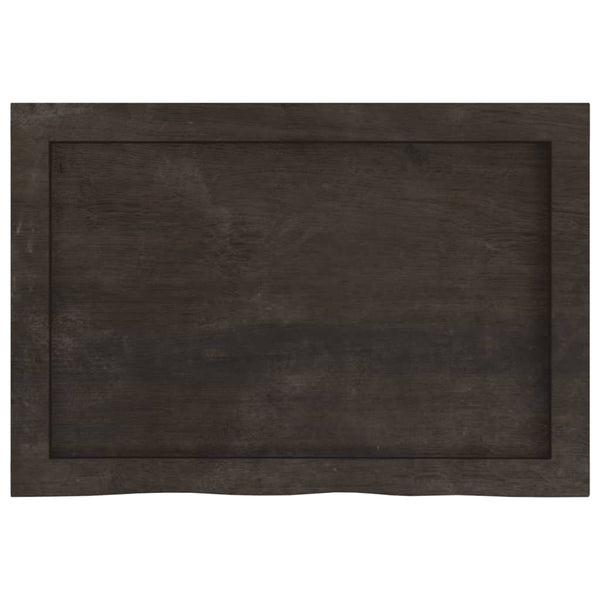 Wandregal Dunkelbraun 60x40 cm Eiche Massivholz