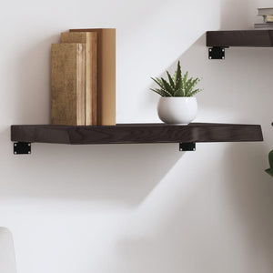 Wandregal Dunkelbraun 60x40 cm Eiche Massivholz