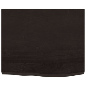 Dunkelbraunes Wandregal 60x50 Eiche Massivholz