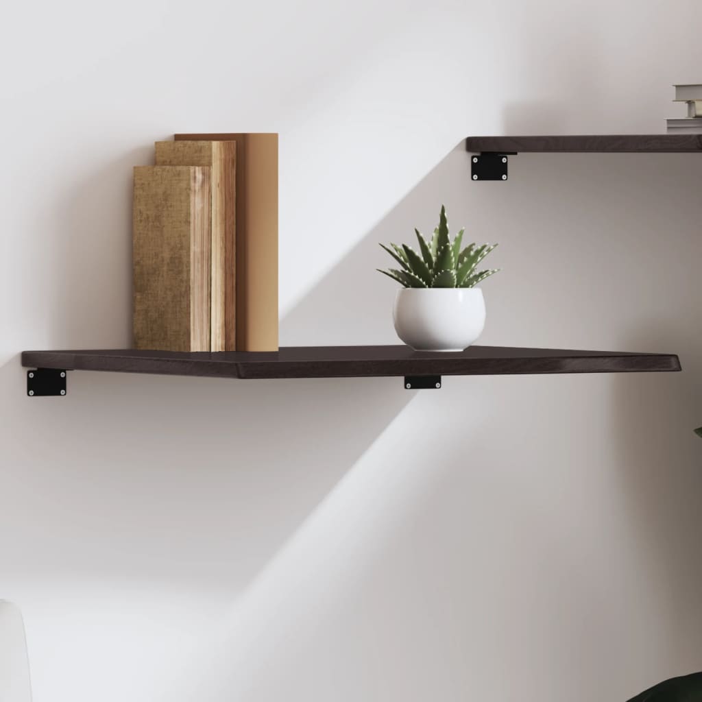 Dunkelbraunes Wandregal 60x50 Eiche Massivholz