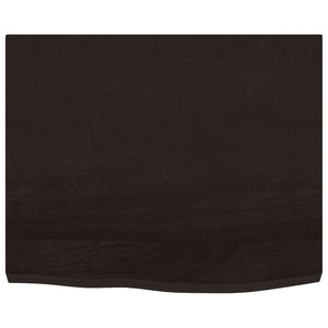 Dunkelbraunes Wandregal Eiche Massivholz 60x50 cm