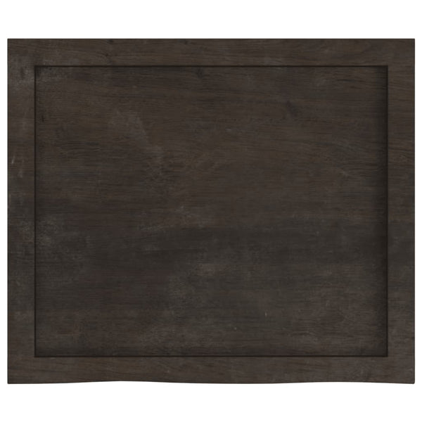 Dunkelbraunes Wandregal Eiche Massivholz 60x50 cm