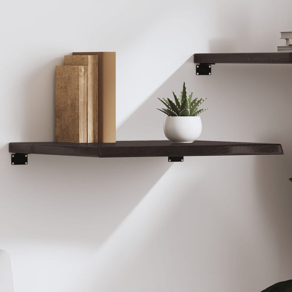 Dunkelbraunes Wandregal Eiche Massivholz 60x50 cm