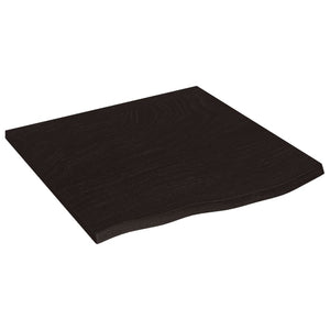 Wandregal Dunkelbraun 60x60 cm Eiche Massivholz